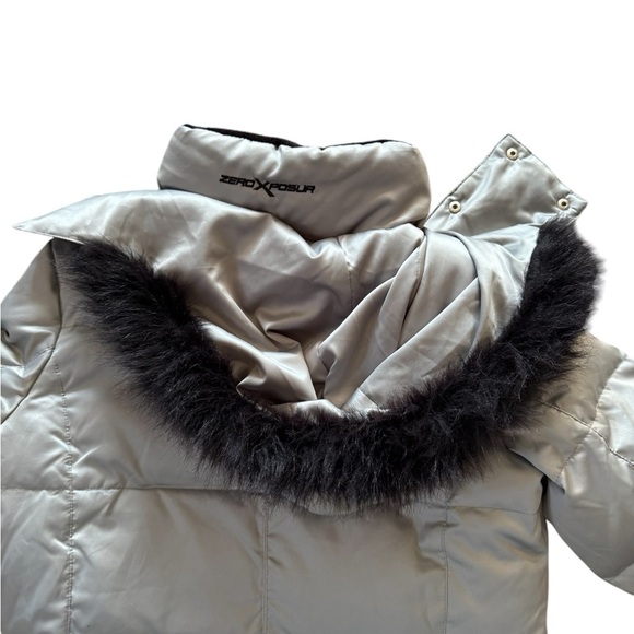 Women’s Zeroxposur Down Puffer Silver Jacket Removable Hood Size Small *read* - Picture 7 of 10